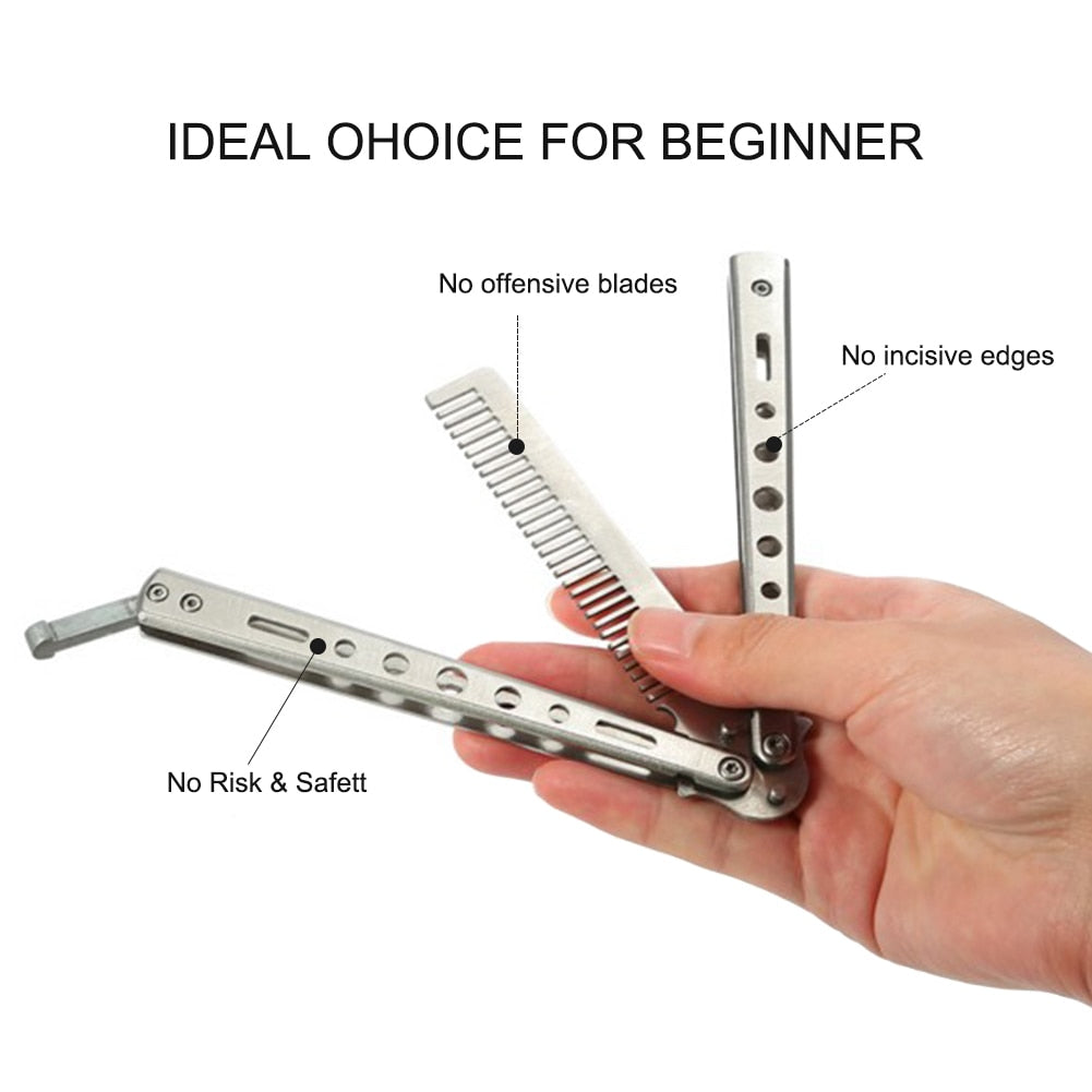Foldable Stainless Steel Training Butterfly Comb
