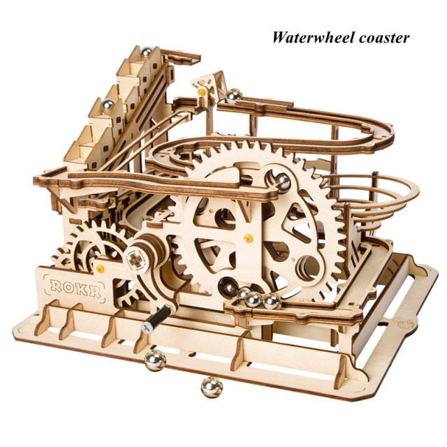 Marble Run Waterwheel Wooden Model