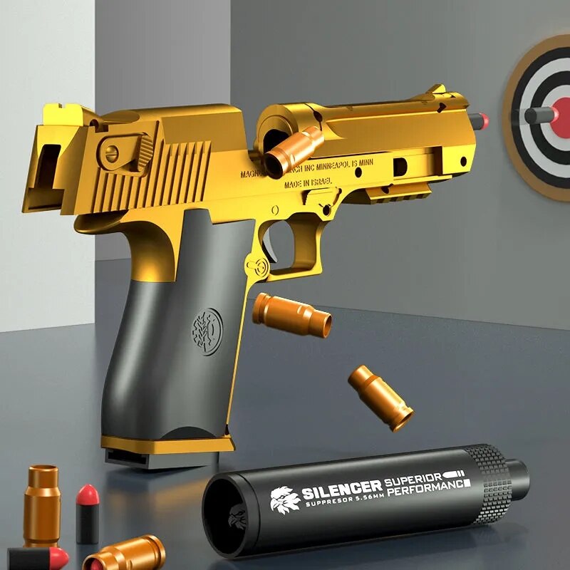Golden Desert Eagle Soft Bullets Air Gun Poptoyc™